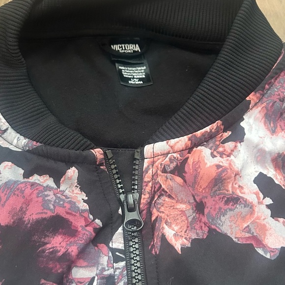 PINK Victoria's Secret Black and Pink Bomber Jacket - Picture 7 of 12